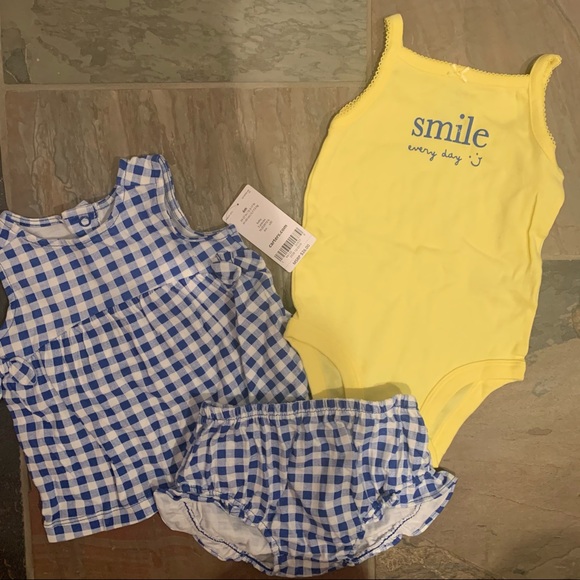 NWT Carter’s | Baby Girls’ Gingham Three-Piece Set - Picture 2 of 5